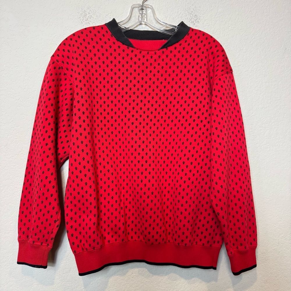 Vintage Pasta sweatshirt long sleeve red & black Cotton blend unisex size S to M